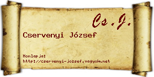 Cservenyi József névjegykártya