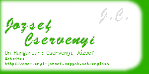 jozsef cservenyi business card